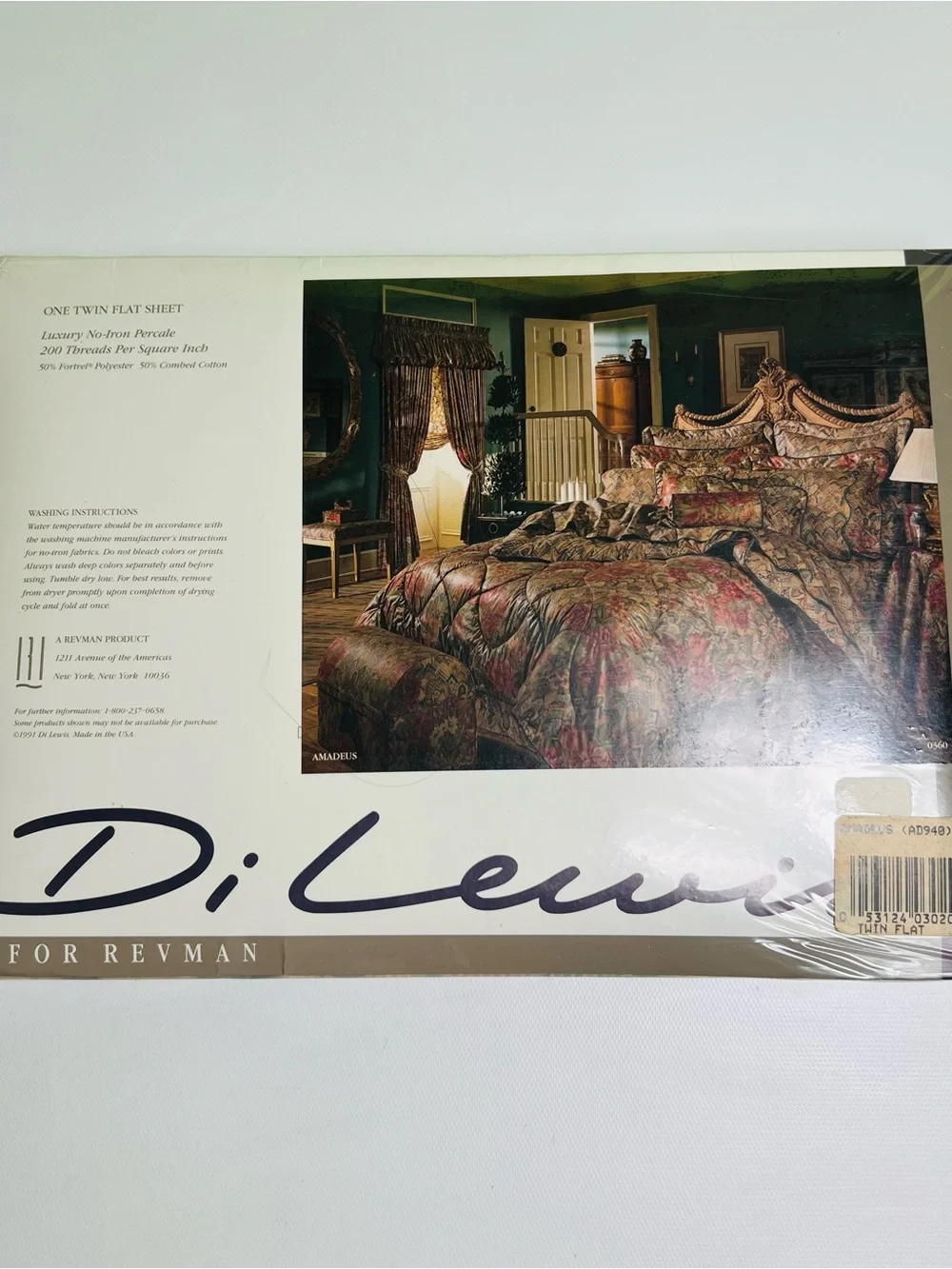1991 Di Lewis for Revman Twin Flat Sheet featuring the Gauguin pattern
